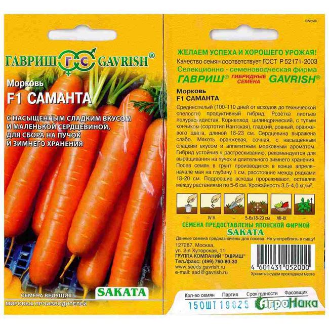 Наутилус — сорт растения Морковь
